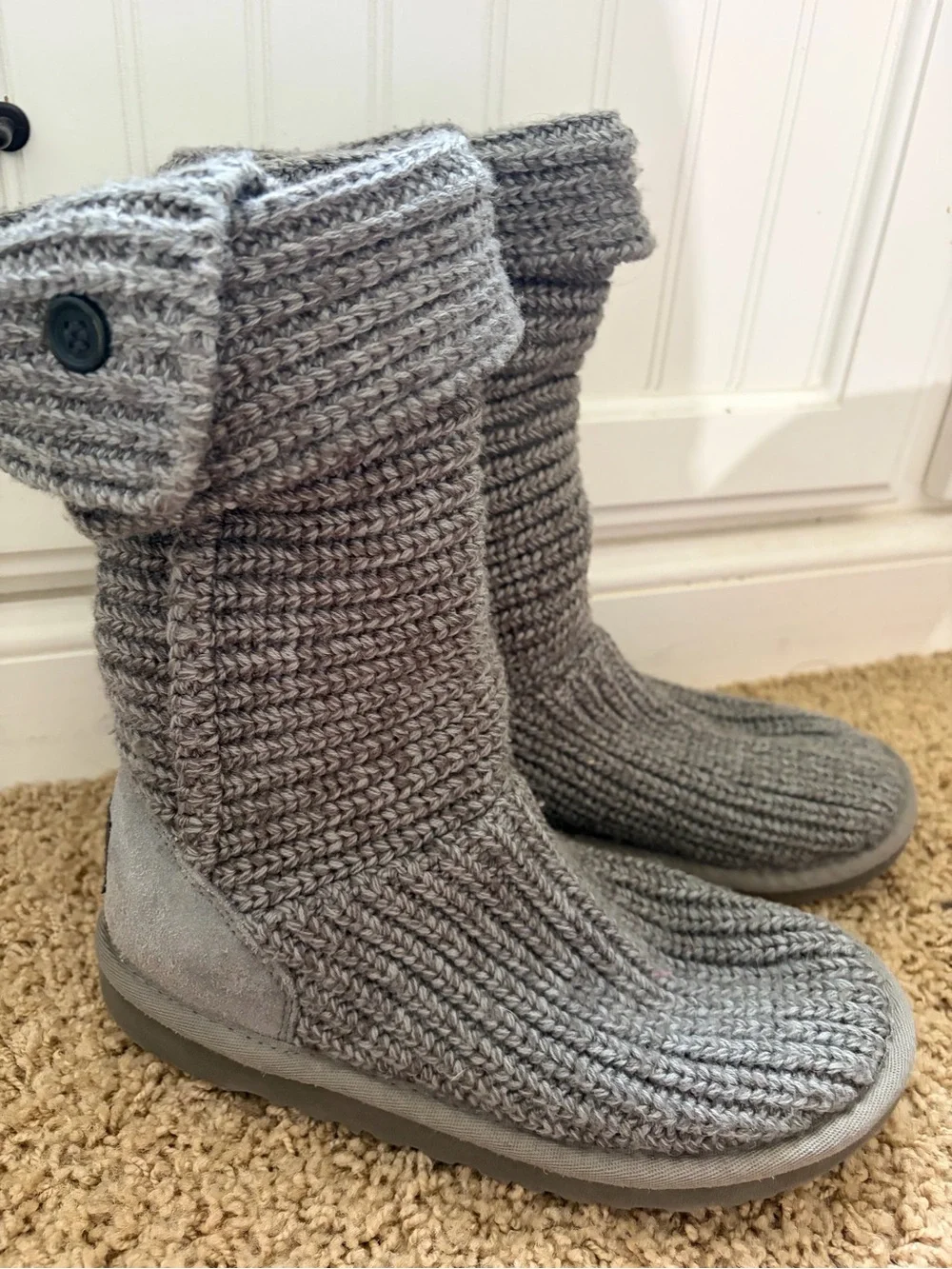 UGG Cardy Gray Boot Slippers Size 3